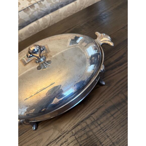 Silver Plated Chafing Dish – Missing Glass Bowl - Picture 4 of 10